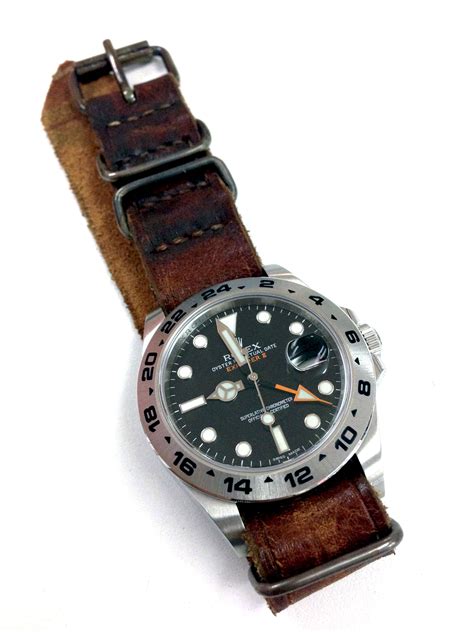 rolex explorer ii with leather strap